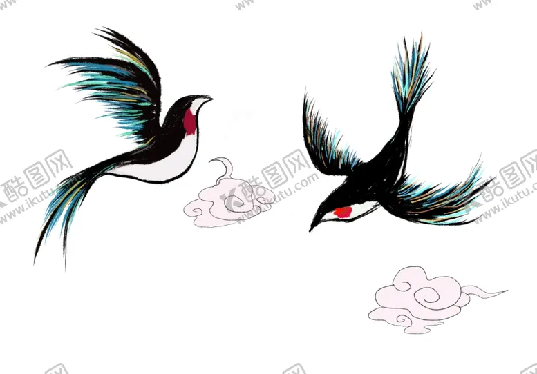 编号：25580606272011463499【酷图网】源文件下载-喜鹊鸟古风插画笔墨海报素材