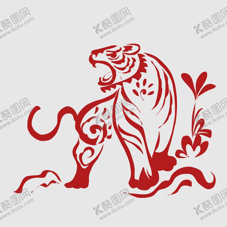 编号：61450909300200535182【酷图网】源文件下载-剪纸虎
