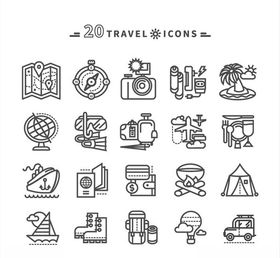 20款旅行图标矢量素材