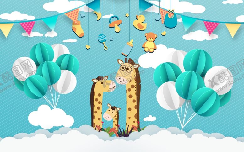 编号：46187410100200261079【酷图网】源文件下载-儿童背景墙