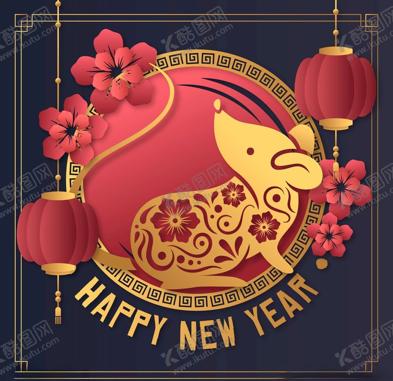 编号：22375510020709329210【酷图网】源文件下载-2020鼠年新年