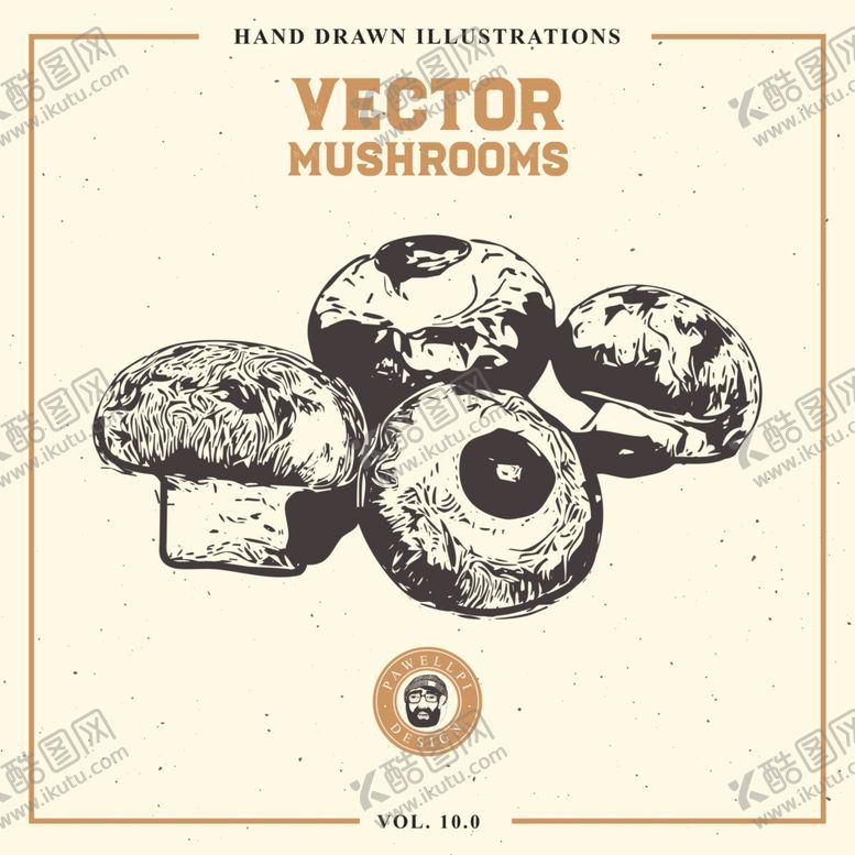 编号：10734810050018253268【酷图网】源文件下载-素描菌菇