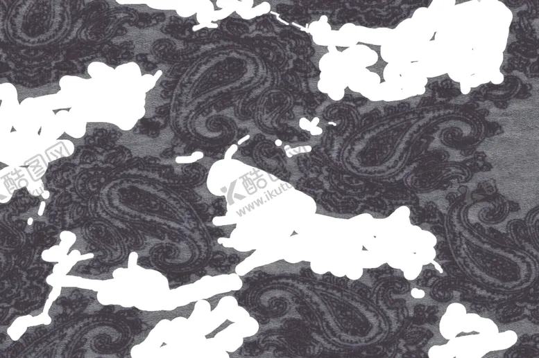 编号：33257704242226227899【酷图网】源文件下载-蓝白佩斯利花纹图案