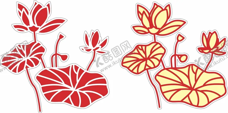 编号：44281401181838478355【酷图网】源文件下载-荷花荷叶 矢量图