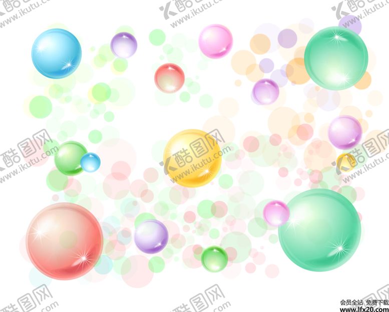 编号：95275909120300155673【酷图网】源文件下载-彩色透明肥皂泡气泡水泡泡泡元素