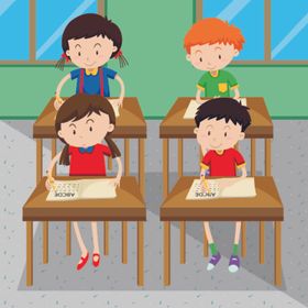 卡通学生插画