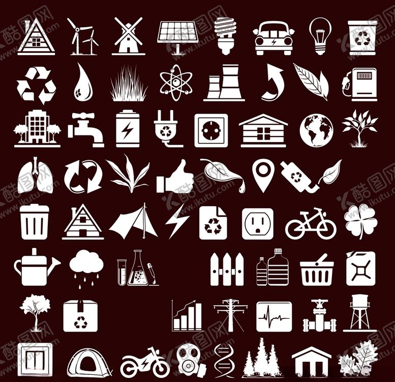 编号：52780109262339511603【酷图网】源文件下载-绿色与环保能源图标矢量