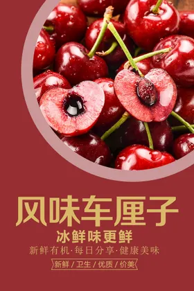 车厘子海报设计促销樱桃
