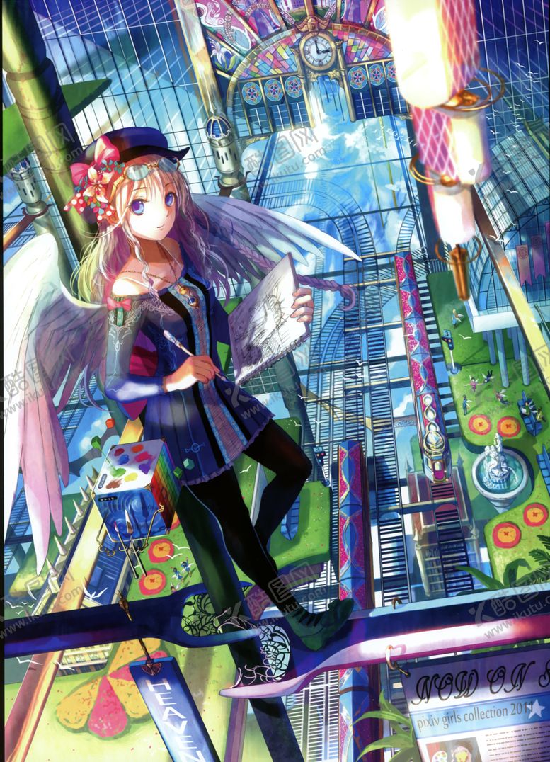 编号：30951910262036205723【酷图网】源文件下载-二次元美女手绘插画图片
