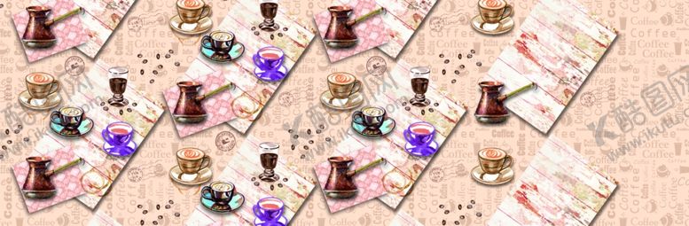 编号：97016005030032004583【酷图网】源文件下载-手绘咖啡壶桌布