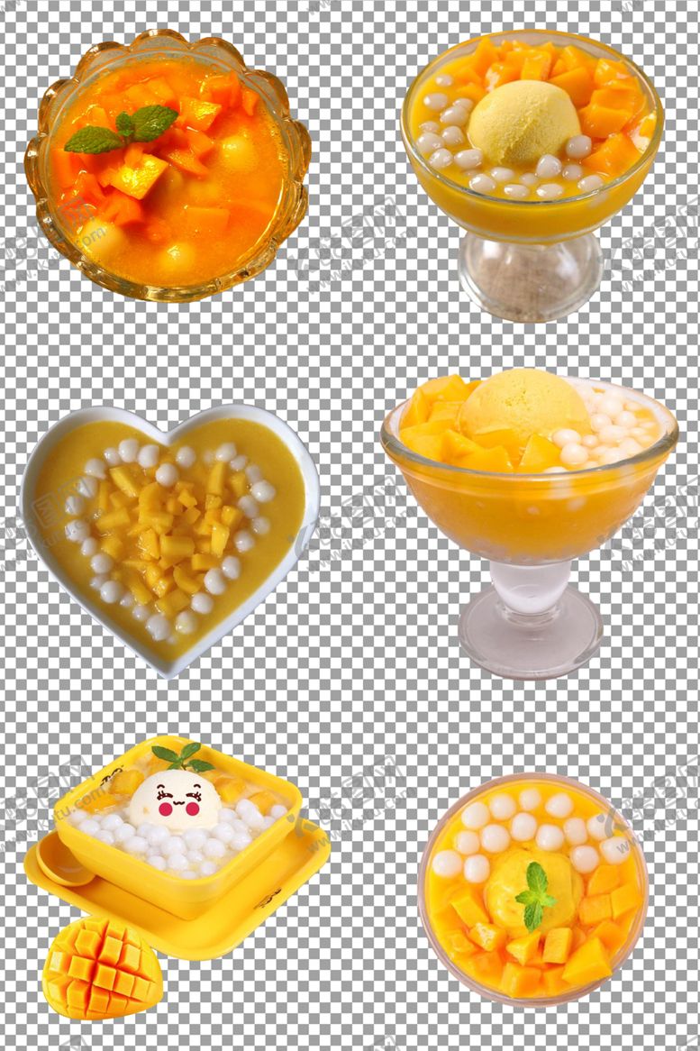 编号：21084010311516102211【酷图网】源文件下载-芒果小圆子甜品