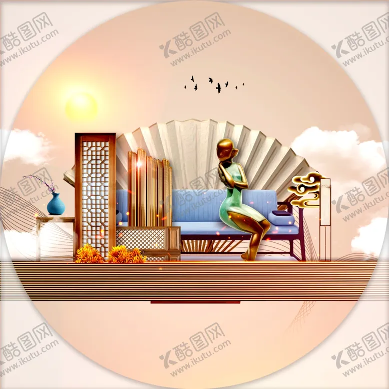 编号：44342603142200192599【酷图网】源文件下载-国潮中式国画