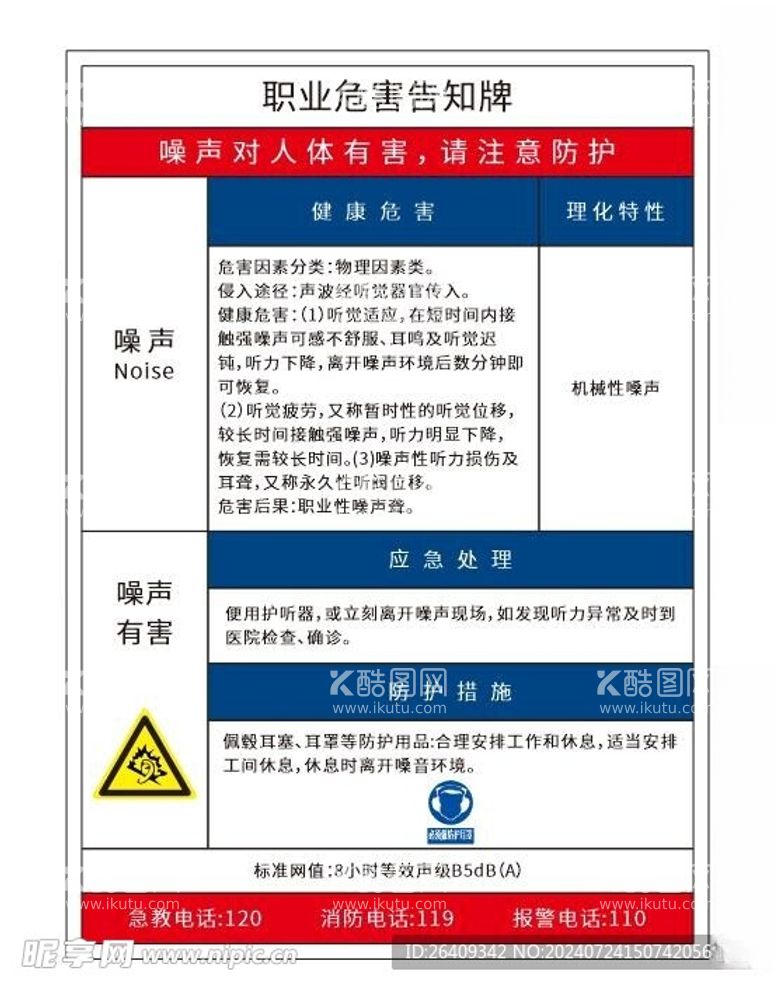 编号：97618512211644217216【酷图网】源文件下载-职业危害告知牌