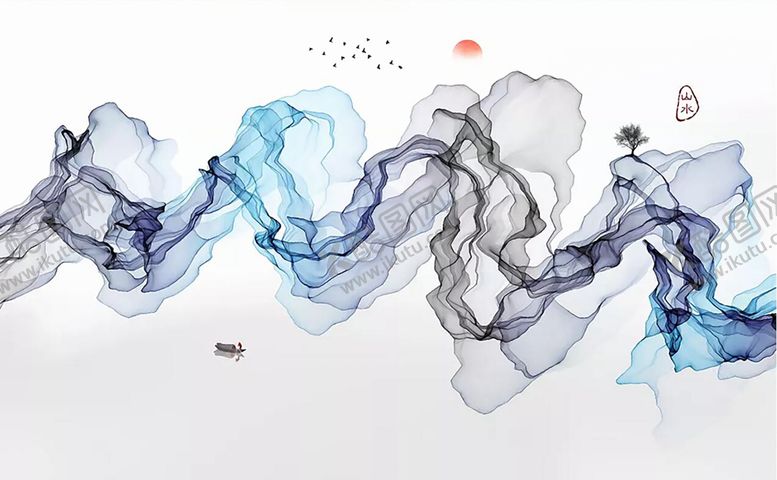 编号：12921209201707439827【酷图网】源文件下载-烟雾山水背景