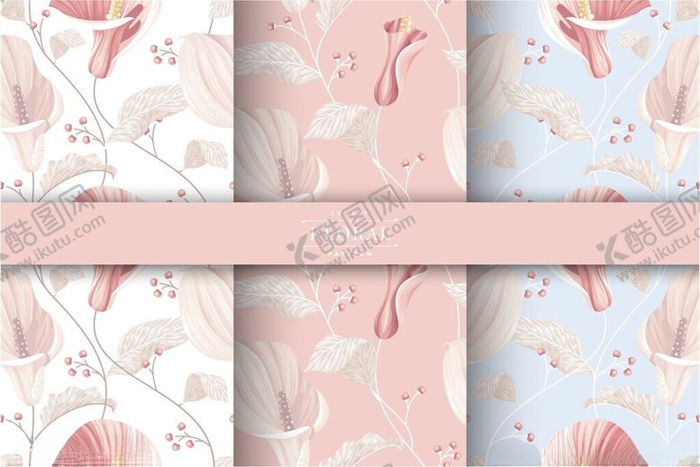编号：54736504052111278921【酷图网】源文件下载-粉色花卉图案墙纸设计