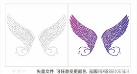 膀飞翔剪影羽翼天使设