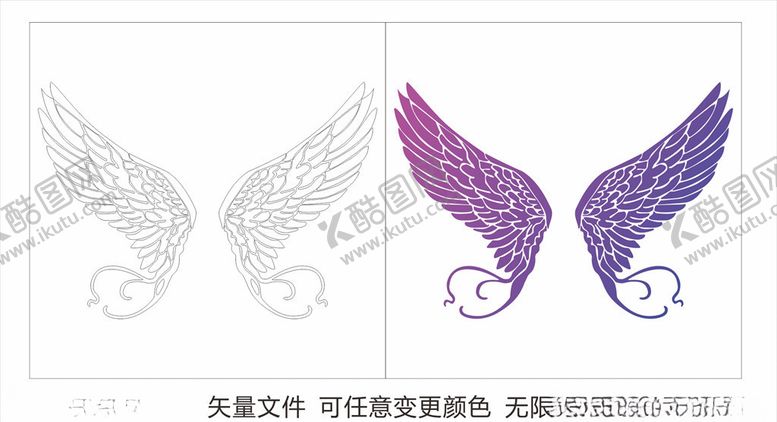 编号：57408910170113377805【酷图网】源文件下载-膀飞翔剪影羽翼天使设