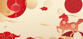 马年新年中式马年底纹背景