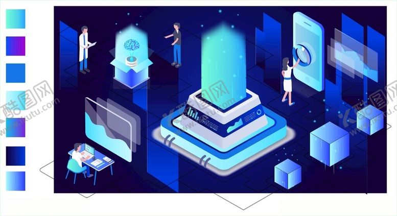 编号：80726904282329294707【酷图网】源文件下载-AI人工智能科技海报背景