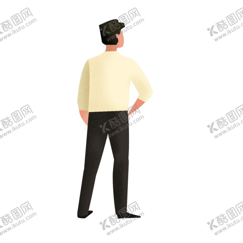 编号：97230703251443019989【酷图网】源文件下载-卡通男子人物背影素材