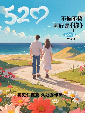 520浪漫相伴漫步海边