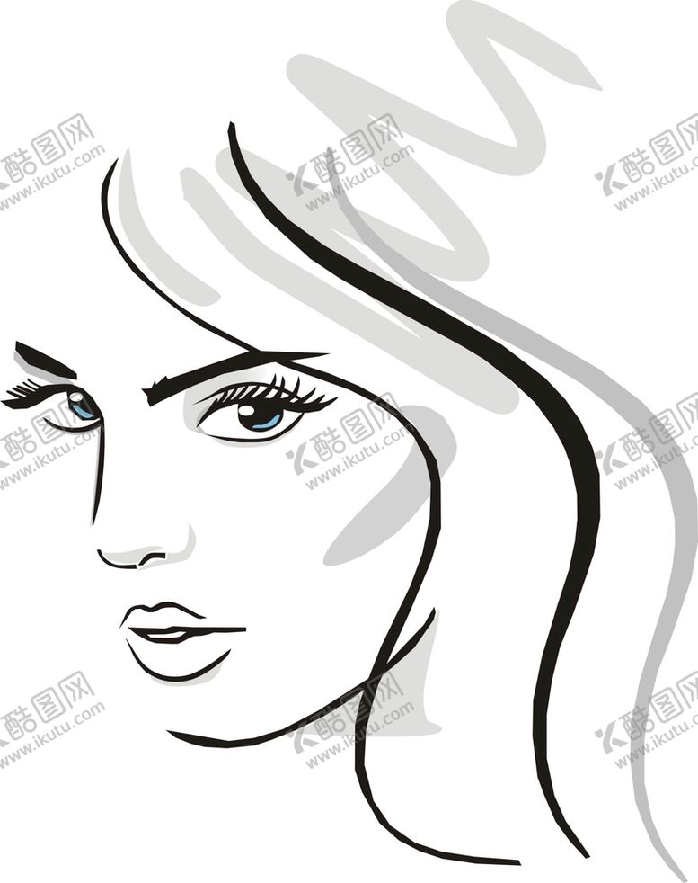 编号：46722601260222149606【酷图网】源文件下载-简笔美女