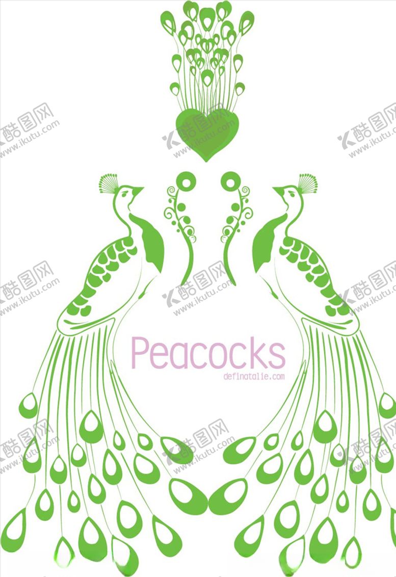 编号：90116709242136549064【酷图网】源文件下载-手绘线稿孔雀