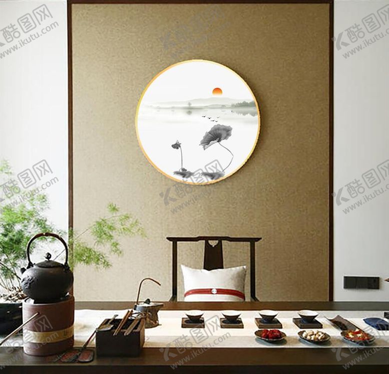 编号：76516509300206321686【酷图网】源文件下载-圆形荷叶背景装饰