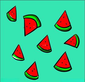 西瓜水果图案活泼可爱