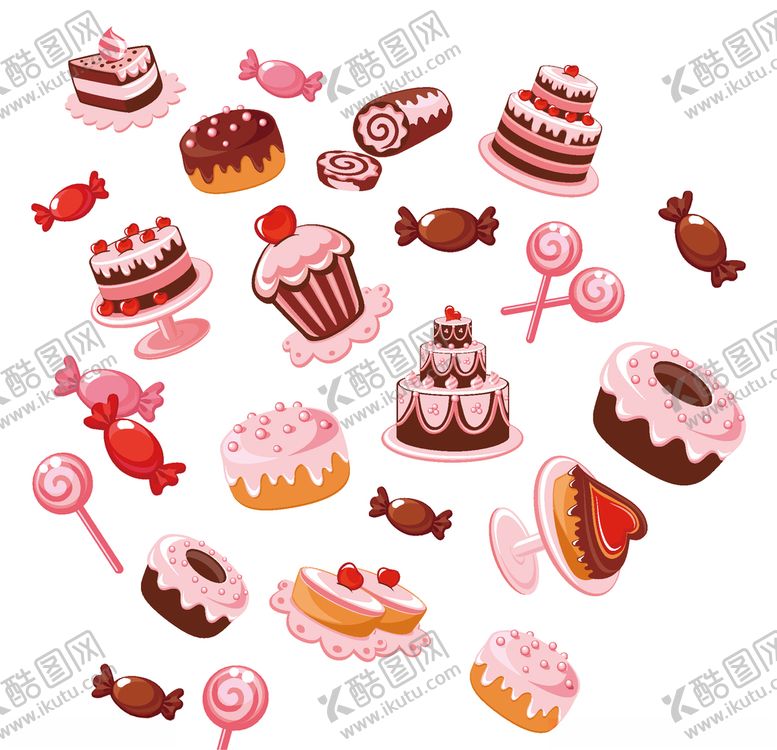 编号：51258810221432091728【酷图网】源文件下载-甜食矢量图