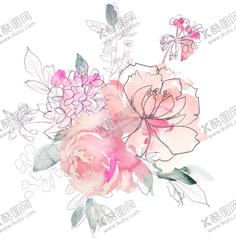 编号：14967510170110449729【酷图网】源文件下载-植物手绘水彩