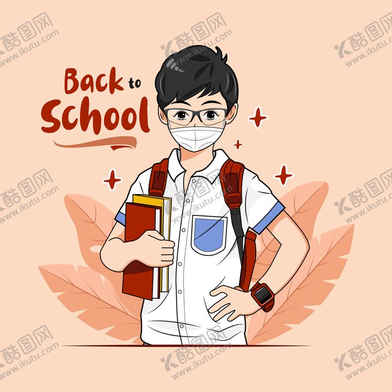 编号：73625010030515002735【酷图网】源文件下载-戴口罩的学生