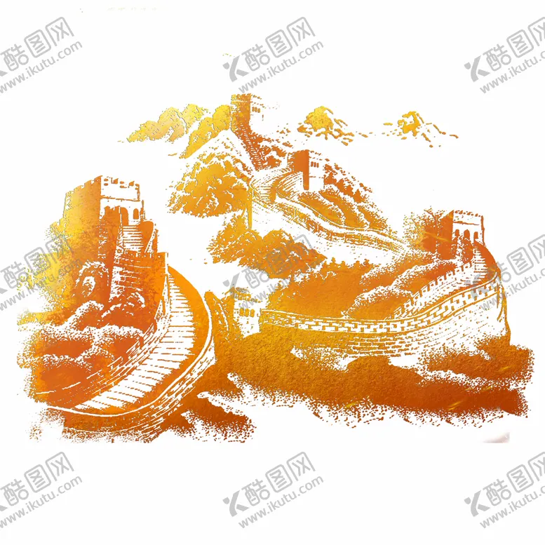 编号：25061909172255454513【酷图网】源文件下载-手绘长城素材