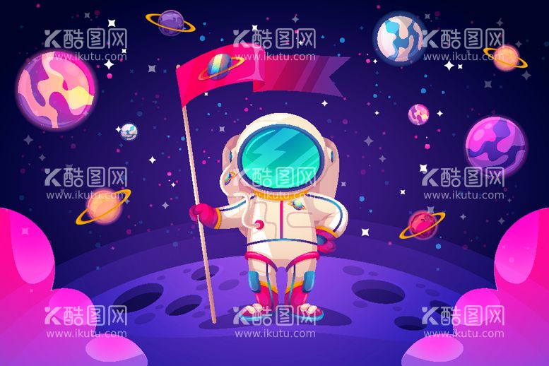 编号：82818912140631319697【酷图网】源文件下载-宇航员外星行星星星背景