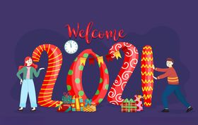 AI矢量2021新年插画