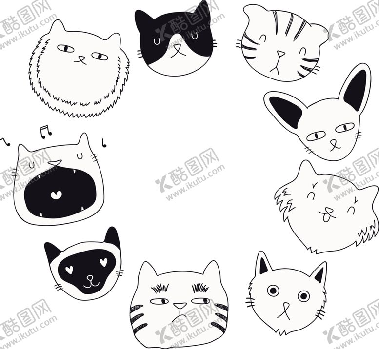 编号：20059511011003172977【酷图网】源文件下载-手绘卡通猫