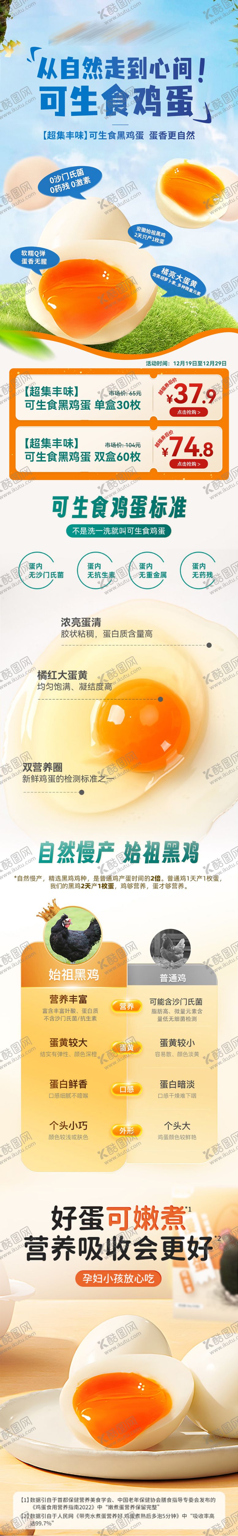 可生食鸡蛋详情页产品电商简介