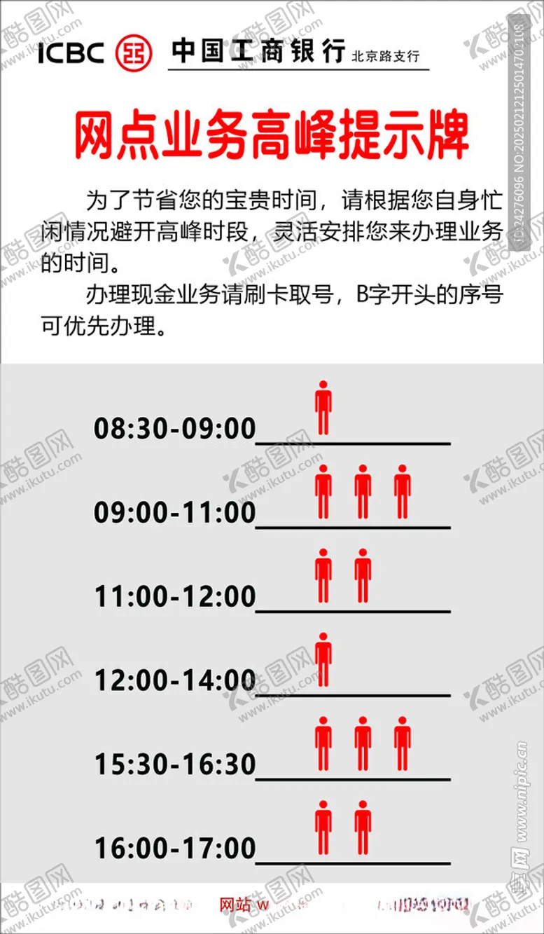 编号：53152903070048315626【酷图网】源文件下载-网点业务高峰提示牌