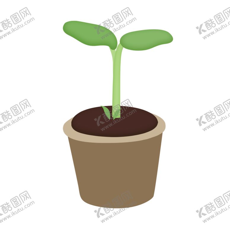 编号：46149502081823458646【酷图网】源文件下载-春天手绘植物盆栽嫩芽
