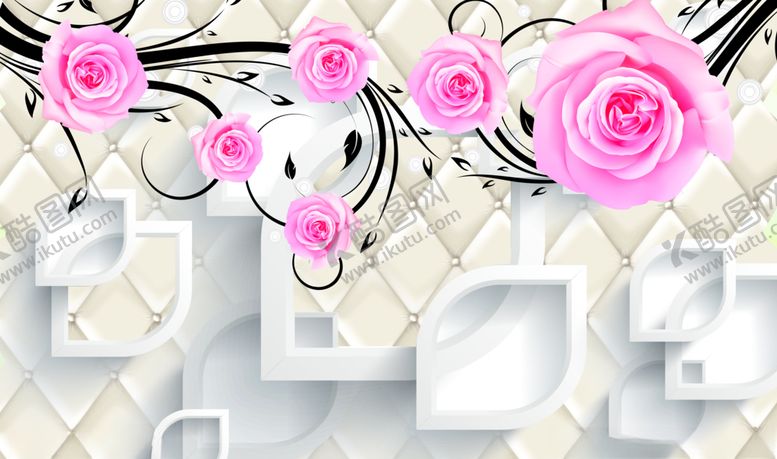 编号：21037109300028578096【酷图网】源文件下载-玫瑰花背景墙