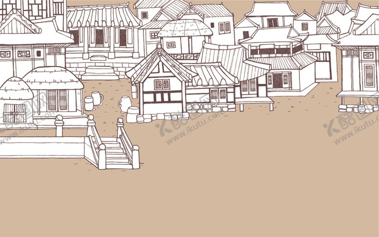 编号：23027009221026452270【酷图网】源文件下载-中式建筑物插画