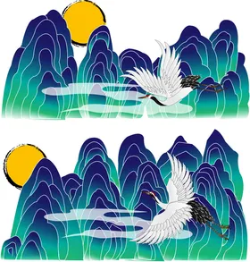 山矢量图买水墨水画水墨水画赏水墨水画