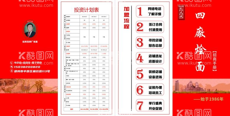 编号：91666011261952039558【酷图网】源文件下载-招商手册四折页加盟餐饮