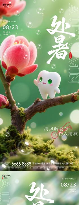 处暑牙齿海报