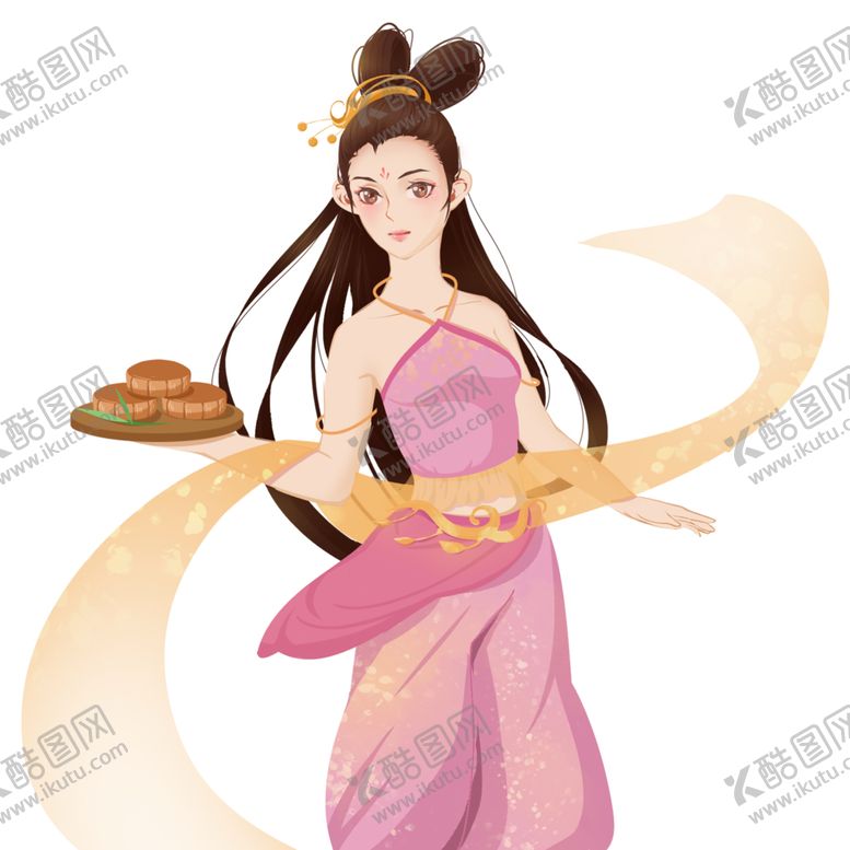 编号：92030009242054065843【酷图网】源文件下载-粉色黄色中秋节古代女孩古装美女