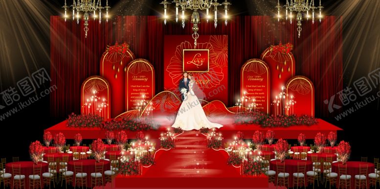 编号：43921209251042521468【酷图网】源文件下载-红色婚礼背景