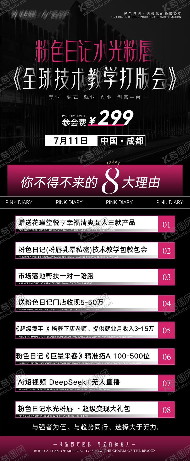 编号：19748608291611381326【酷图网】源文件下载-医美招商课程门票邀约海报