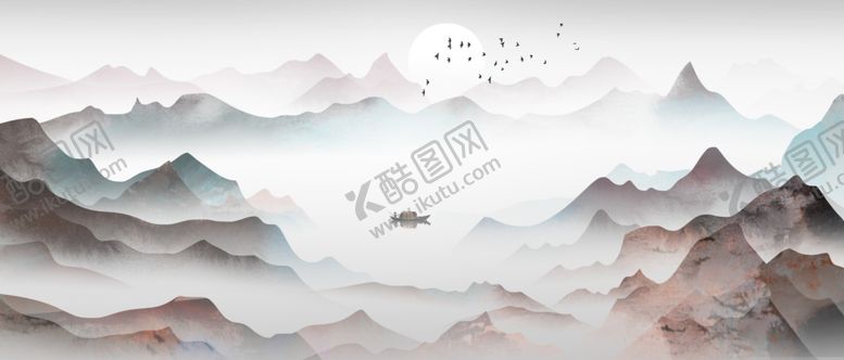 编号：87278710252243194853【酷图网】源文件下载-山水复古古风传统国风插画素材