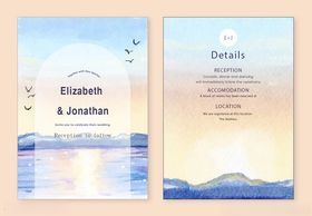 海滨婚礼请柬设计模板