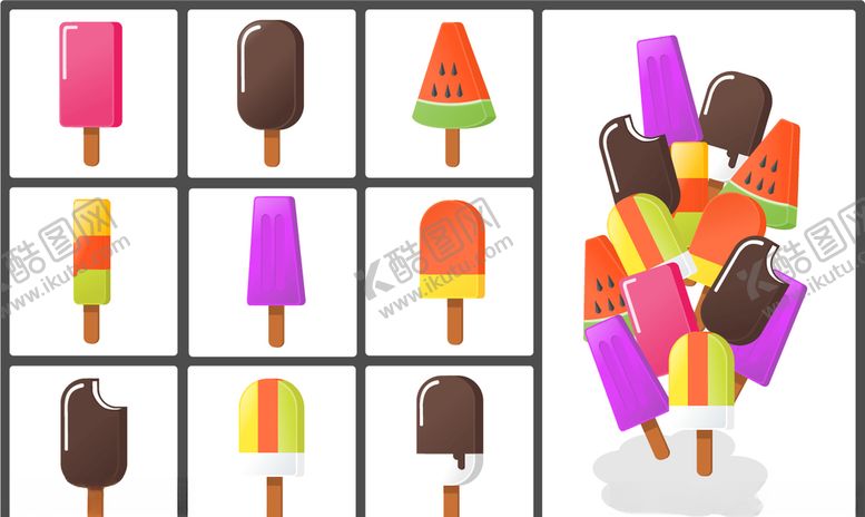 编号：32788409190714257322【酷图网】源文件下载-矢量卡通雪糕